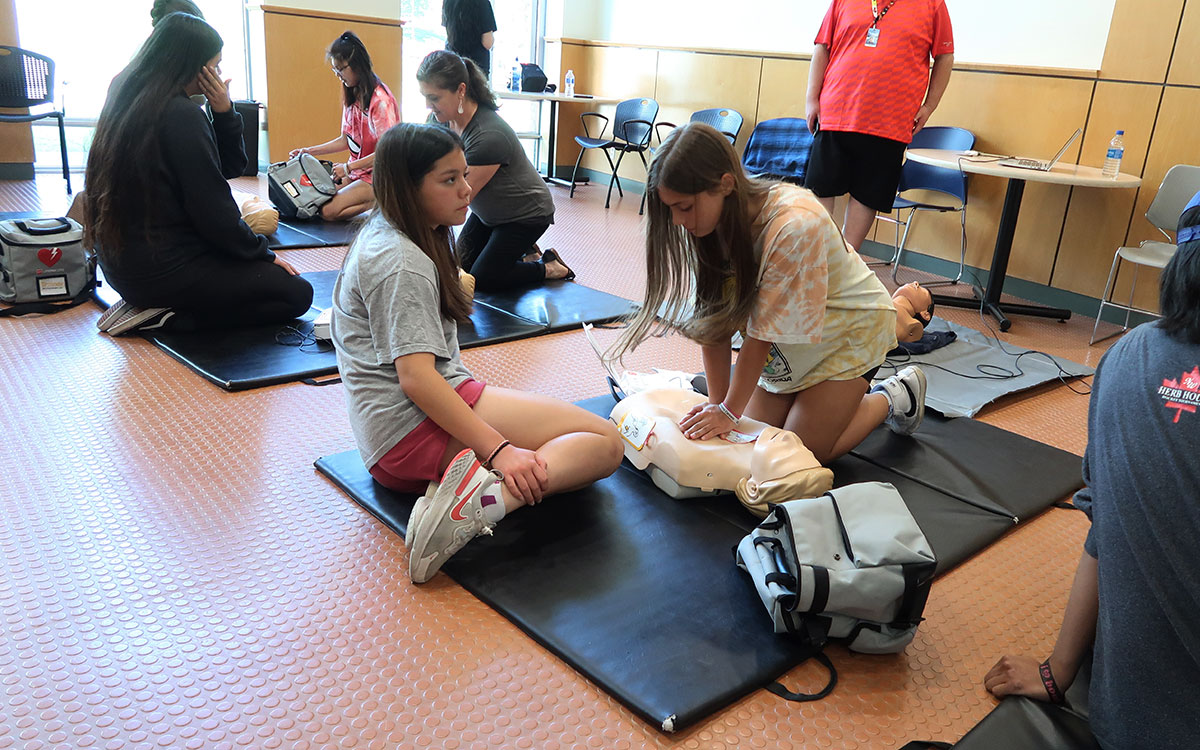 Participants learned the basics of CPR during the Indigenous Youth Career Camp.