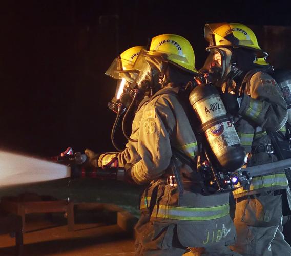 The hands-on, live-fire training for the part-time version of JIBC’s FFTC program is held on evenings and weekends over seven weeks.