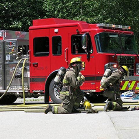 Fire student demonstration