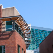 A JIBC campus building with many windows on it. 